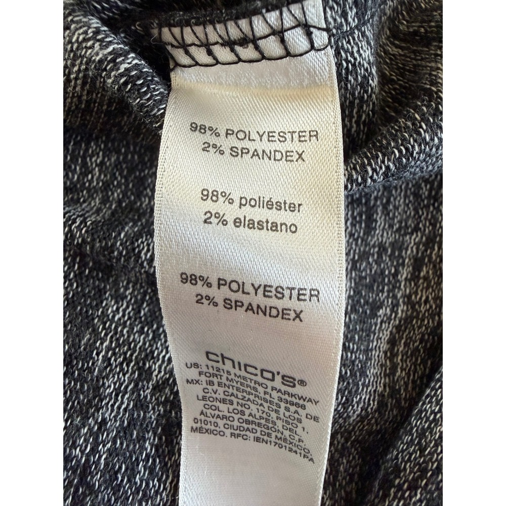 Weekends by Chico's Size 3 (XL/16) Grey Black Damask Floral Cowl Neck Sweatshirt - Picture 7 of 12